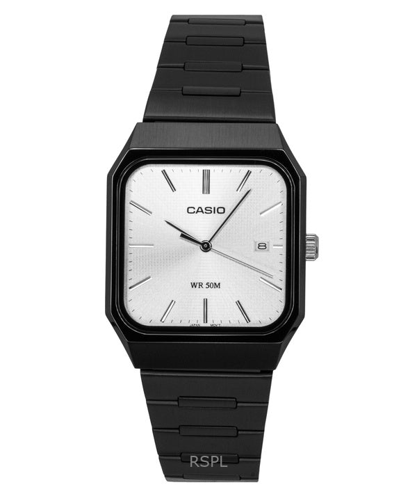 Reloj Casio Standard analógico de acero inoxidable con esfera plateada de cuarzo MTP-B185B-7AV para hombre