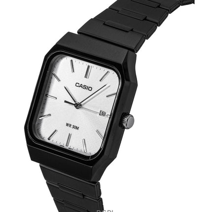 Reloj Casio Standard analógico de acero inoxidable con esfera plateada de cuarzo MTP-B185B-7AV para hombre