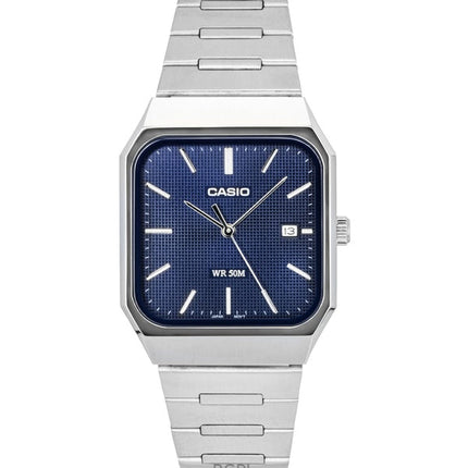 Reloj Casio Standard analógico de acero inoxidable con esfera azul de cuarzo MTP-B185D-2A1V para hombre
