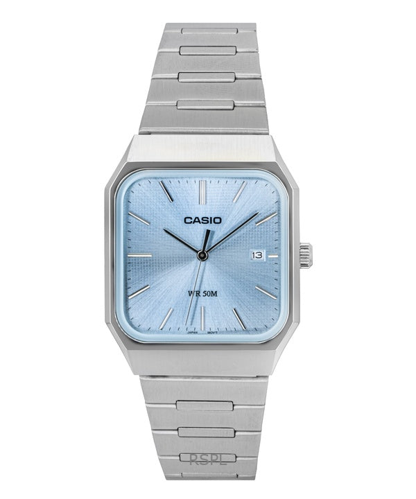 Reloj Casio Standard analógico de acero inoxidable con esfera azul hielo de cuarzo MTP-B185D-2A2V para hombre