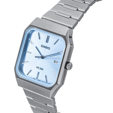Reloj Casio Standard analógico de acero inoxidable con esfera azul hielo de cuarzo MTP-B185D-2A2V para hombre
