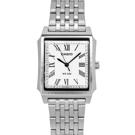 Reloj Casio Standard analógico de acero inoxidable con esfera blanca de cuarzo MTP-B190D-7BV para hombre