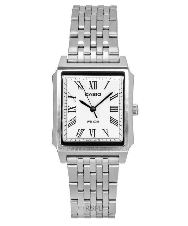 Reloj Casio Standard analógico de acero inoxidable con esfera blanca de cuarzo MTP-B190D-7BV para hombre