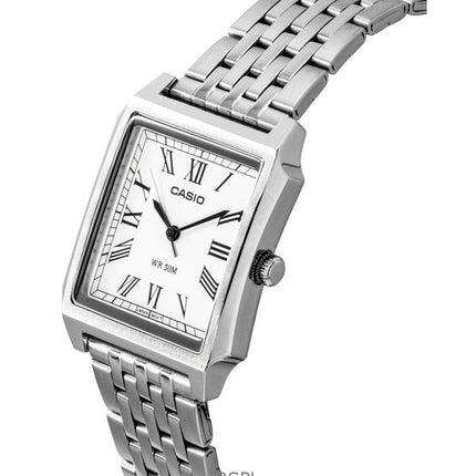 Reloj Casio Standard analógico de acero inoxidable con esfera blanca de cuarzo MTP-B190D-7BV para hombre