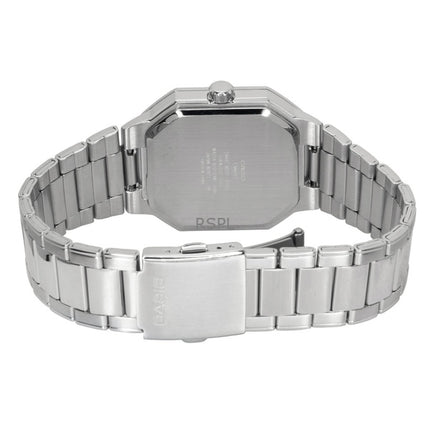 Reloj Casio analógico de acero inoxidable con esfera plateada de cuarzo MTP-B195D-7AV para hombre