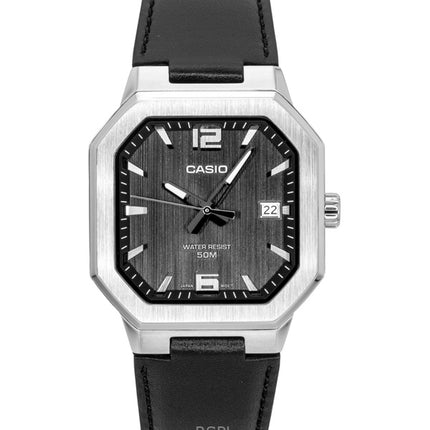 Reloj Casio analógico de cuarzo con correa de cuero y esfera negra MTP-B195L-1AV para hombre