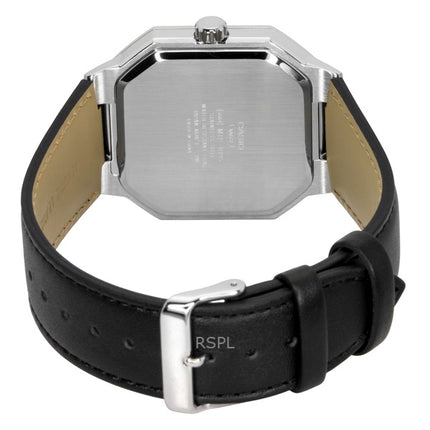 Reloj Casio analógico de cuarzo con correa de cuero y esfera negra MTP-B195L-1AV para hombre