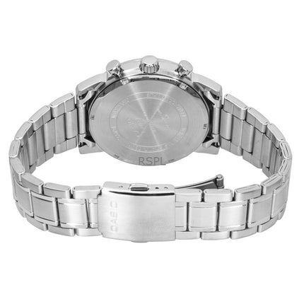 Reloj Casio Cronógrafo Analógico de Acero Inoxidable con Esfera Verde de Cuarzo MTP-E510D-3AV para Hombre