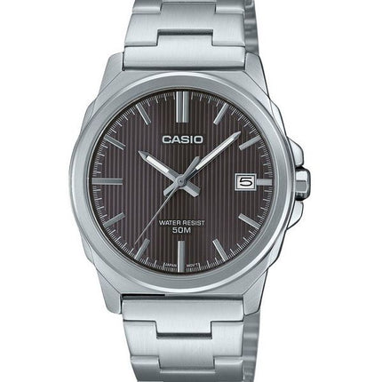 Reloj Casio estándar analógico de acero inoxidable con esfera gris y cuarzo MTP-E720D-8AV para hombre