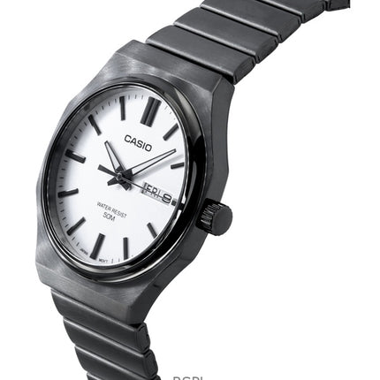 Reloj Casio Standard analógico de acero inoxidable con esfera plateada de cuarzo MTP-E735B-7AV para hombre