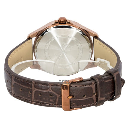 Reloj Casio MTP-M110RL-5AV para hombre, analógico, con fase lunar, correa de cuero, esfera color marfil y movimiento de cuarzo.