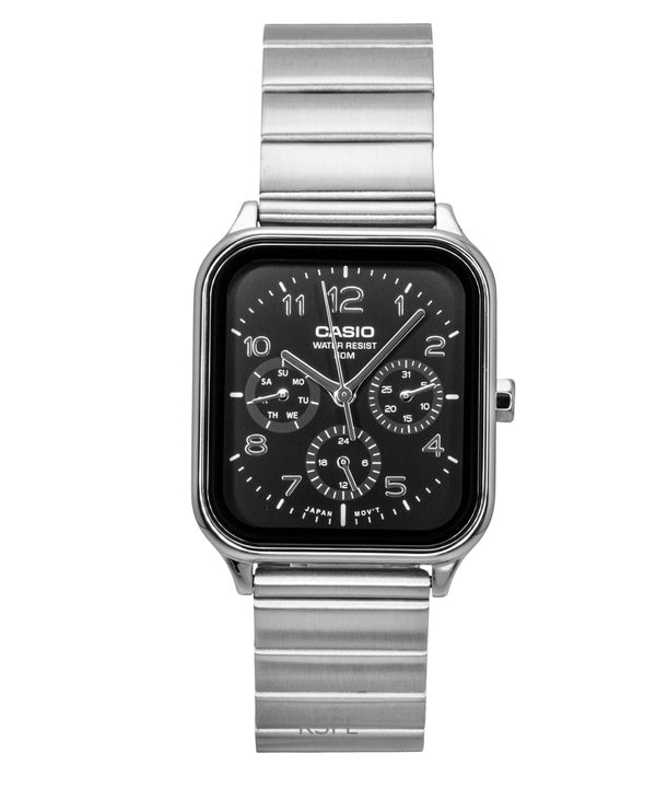 Reloj Casio Standard Analog de acero inoxidable con esfera negra y movimiento de cuarzo para hombre MTP-M306D-1AV