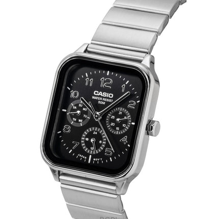Reloj Casio Standard Analog de acero inoxidable con esfera negra y movimiento de cuarzo para hombre MTP-M306D-1AV