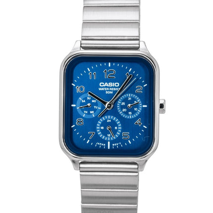 Reloj Casio Standard Analog de acero inoxidable con esfera azul y movimiento de cuarzo MTP-M306D-2AV para hombre