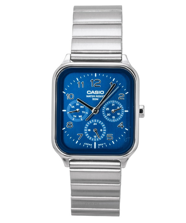 Reloj Casio Standard Analog de acero inoxidable con esfera azul y movimiento de cuarzo MTP-M306D-2AV para hombre