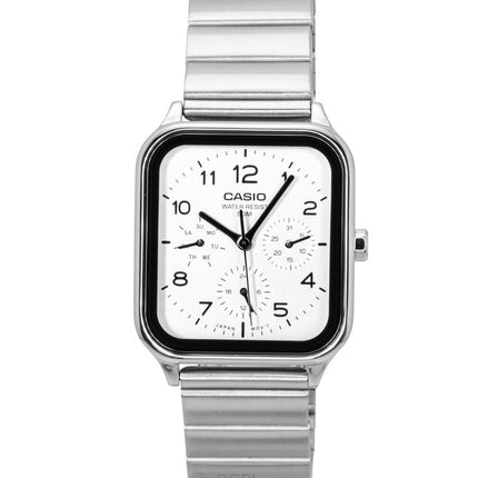 Reloj Casio Standard Analog de acero inoxidable con esfera blanca y movimiento de cuarzo MTP-M306D-7AV para hombre