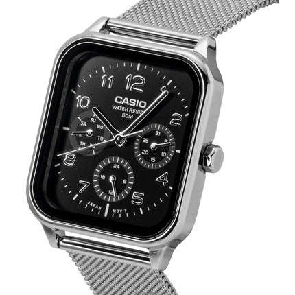 Reloj Casio Standard Analog de acero inoxidable con esfera negra y movimiento de cuarzo para hombre MTP-M306M-1AV