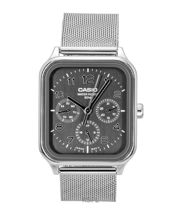 Reloj Casio Standard Analog de acero inoxidable con esfera gris y movimiento de cuarzo para hombre MTP-M306M-8AV