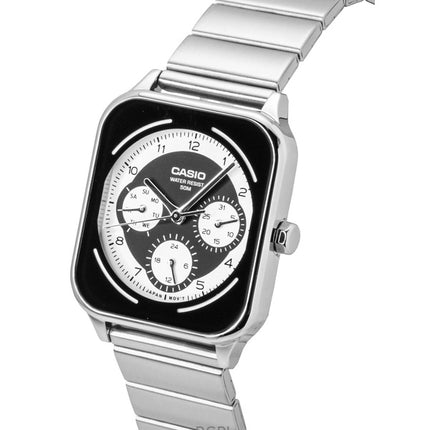 Reloj Casio Standard Analog de acero inoxidable con esfera blanca y negra, de cuarzo, modelo MTP-M307D-1BV para hombre