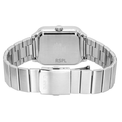 Reloj Casio Standard Analog de acero inoxidable con esfera blanca y negra, de cuarzo, modelo MTP-M307D-1BV para hombre