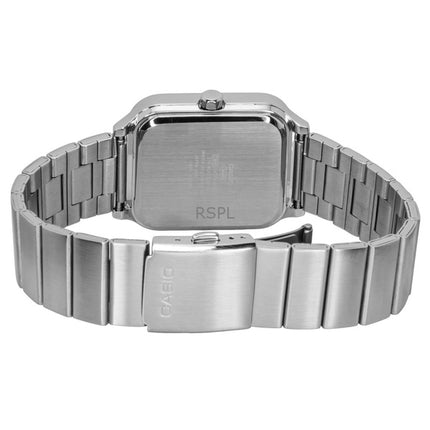 Reloj Casio Standard Analog de acero inoxidable con esfera verde y blanca, de cuarzo, modelo MTP-M307D-3BV para hombre