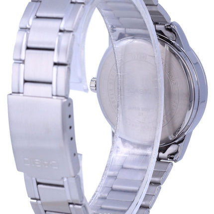 Reloj Casio de cuarzo analógico de acero inoxidable con esfera negra MTP-V002D-1B3 MTPV002D-1 para hombre
