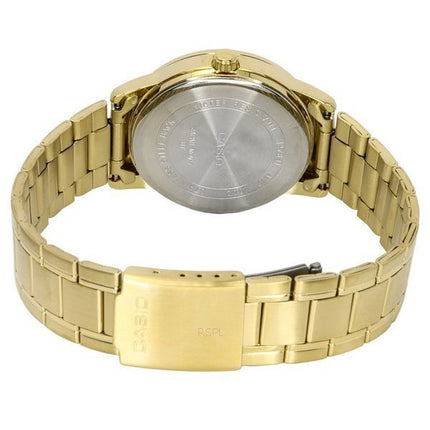 Casio analógico tono dorado acero inoxidable esfera negra cuarzo MTP-V002G-1B Watch de Men es
