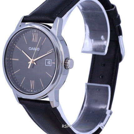 Reloj Casio de cuarzo analógico de acero inoxidable con esfera negra MTP-V002L-1B3 MTPV002L-1 para hombre
