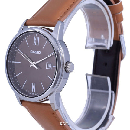 Reloj Casio Maroon Dial de acero inoxidable analógico de cuarzo MTP-V002L-5B3 MTPV002L-5 para hombre