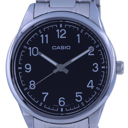 Casio esfera negra acero inoxidable cuarzo analógico MTP-V005D-1B4 MTPV005D-1 Watch de Men es