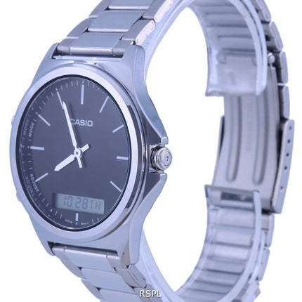Reloj Casio analÃ³gico digital con esfera negra de acero inoxidable MTP-VC01D-1E MTPVC01D-1 para hombre