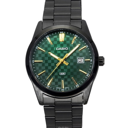 Reloj para hombre Casio MTP-VD03B-3A de cuarzo con esfera verde y acero inoxidable con baño de iones analógico estándar