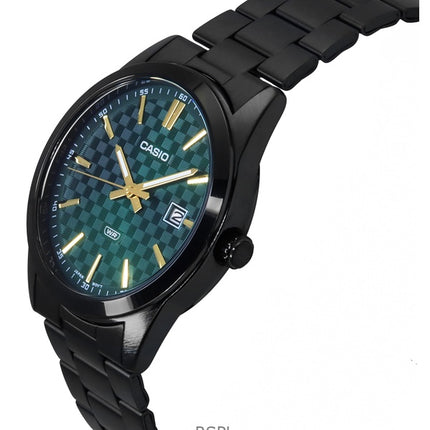 Reloj para hombre Casio MTP-VD03B-3A de cuarzo con esfera verde y acero inoxidable con baño de iones analógico estándar