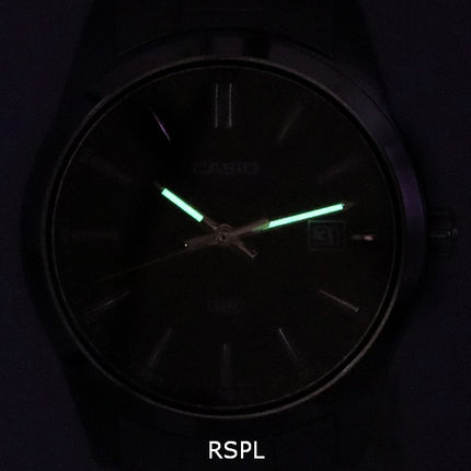 Reloj Casio analógico de acero inoxidable con esfera negra de cuarzo MTP-VD03D-1A MTPVD03D-1 para hombre