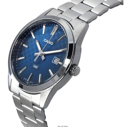 Reloj Casio estándar analógico de acero inoxidable con esfera azul y cuarzo MTP-VD03D-2A2 para hombre