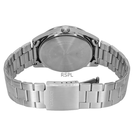 Reloj Casio estándar analógico de acero inoxidable con esfera verde y cuarzo MTP-VD03D-3A1 para hombre