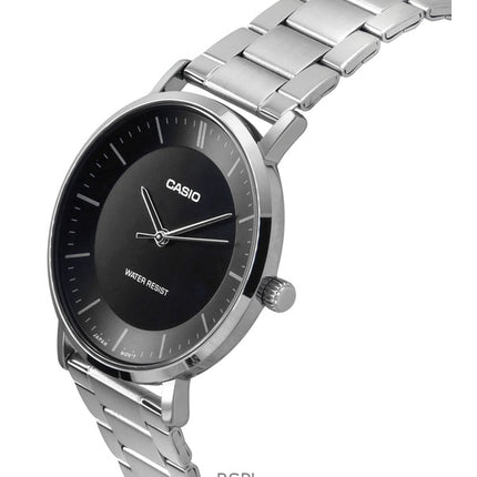 Reloj Casio Standard analógico de acero inoxidable con esfera negra de cuarzo MTP-VT04D-1E para hombre