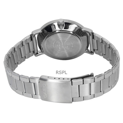 Reloj Casio Standard analógico de acero inoxidable con esfera negra de cuarzo MTP-VT04D-1E para hombre