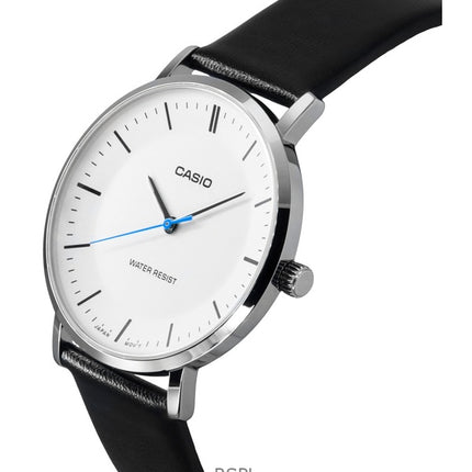 Reloj Casio Standard analógico de cuarzo con correa de cuero y esfera blanca MTP-VT04L-7E para hombre