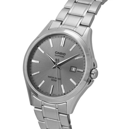 Reloj Casio Standard analógico de acero inoxidable con esfera gris de cuarzo MTS-115D-8AV para hombre