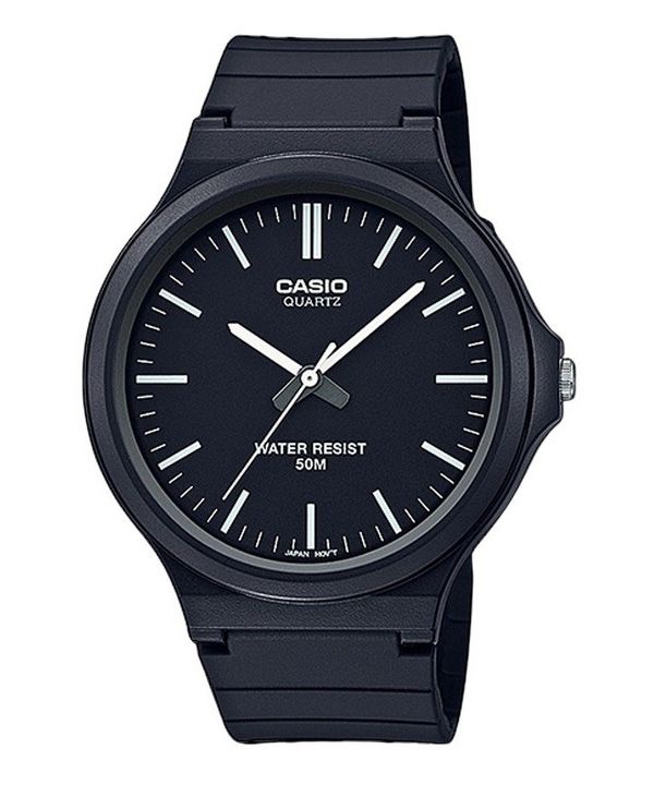 Reloj Casio Youth analógico de cuarzo con correa de resina y esfera negra MW-240-1EV para hombre