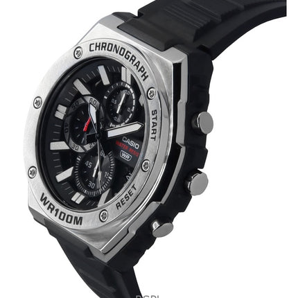 Reloj Casio Standard analógico con cronógrafo, correa de resina, esfera negra, cuarzo MWA-300H-1AV, 100 m, para hombre