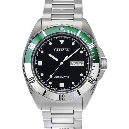 Reloj Citizen Sport automático de acero inoxidable con esfera negra NH7531-50E 100M para hombre