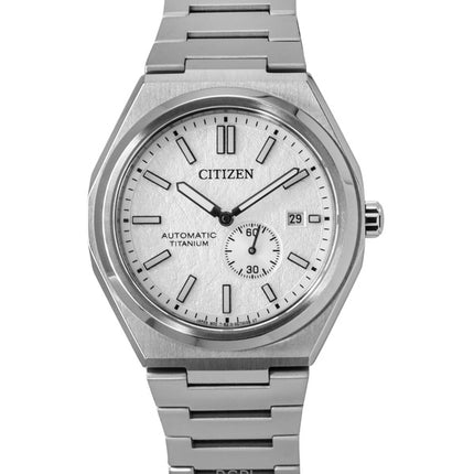 Reloj Citizen Zenshin Super Titanium con esfera plateada, automático, NJ0180-80A, 100 m, para hombre