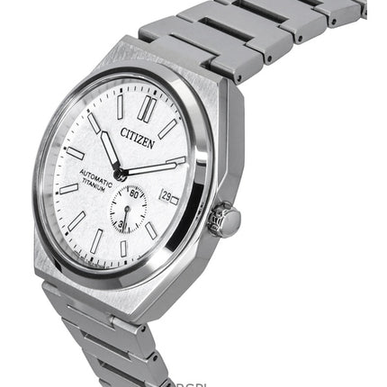 Reloj Citizen Zenshin Super Titanium con esfera plateada, automático, NJ0180-80A, 100 m, para hombre