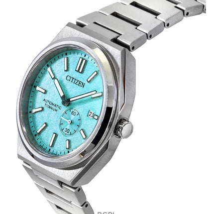 Reloj Citizen Zenshin Super Titanium con esfera azul claro, automático, NJ0180-80M, 100 m, para hombre