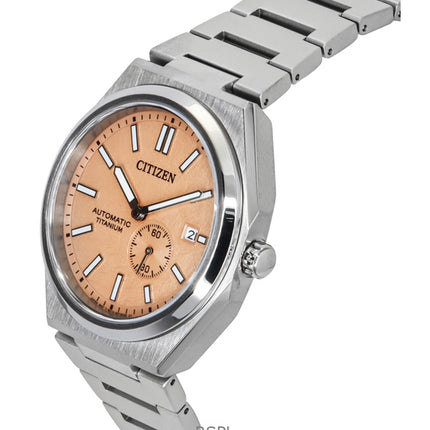 Reloj Citizen Zenshin Super Titanium con esfera naranja, automático, NJ0180-80Z, 100 m, para hombre