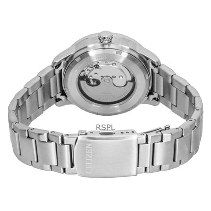 Reloj Citizen Urban Military de acero inoxidable con esfera negra, automático, NJ0190-51E, 100 m, para hombre