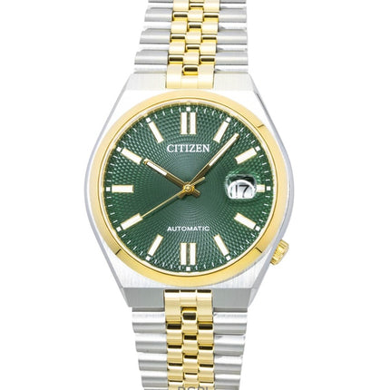 Reloj Citizen Tsuyosa 60 bicolor de acero inoxidable con esfera verde, automático NK0024-54X para hombre