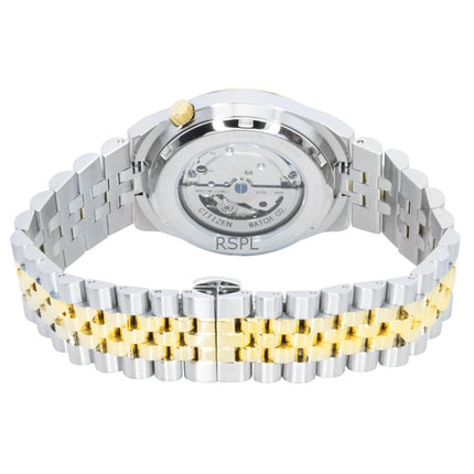 Reloj Citizen Tsuyosa 60 bicolor de acero inoxidable con esfera verde, automático NK0024-54X para hombre